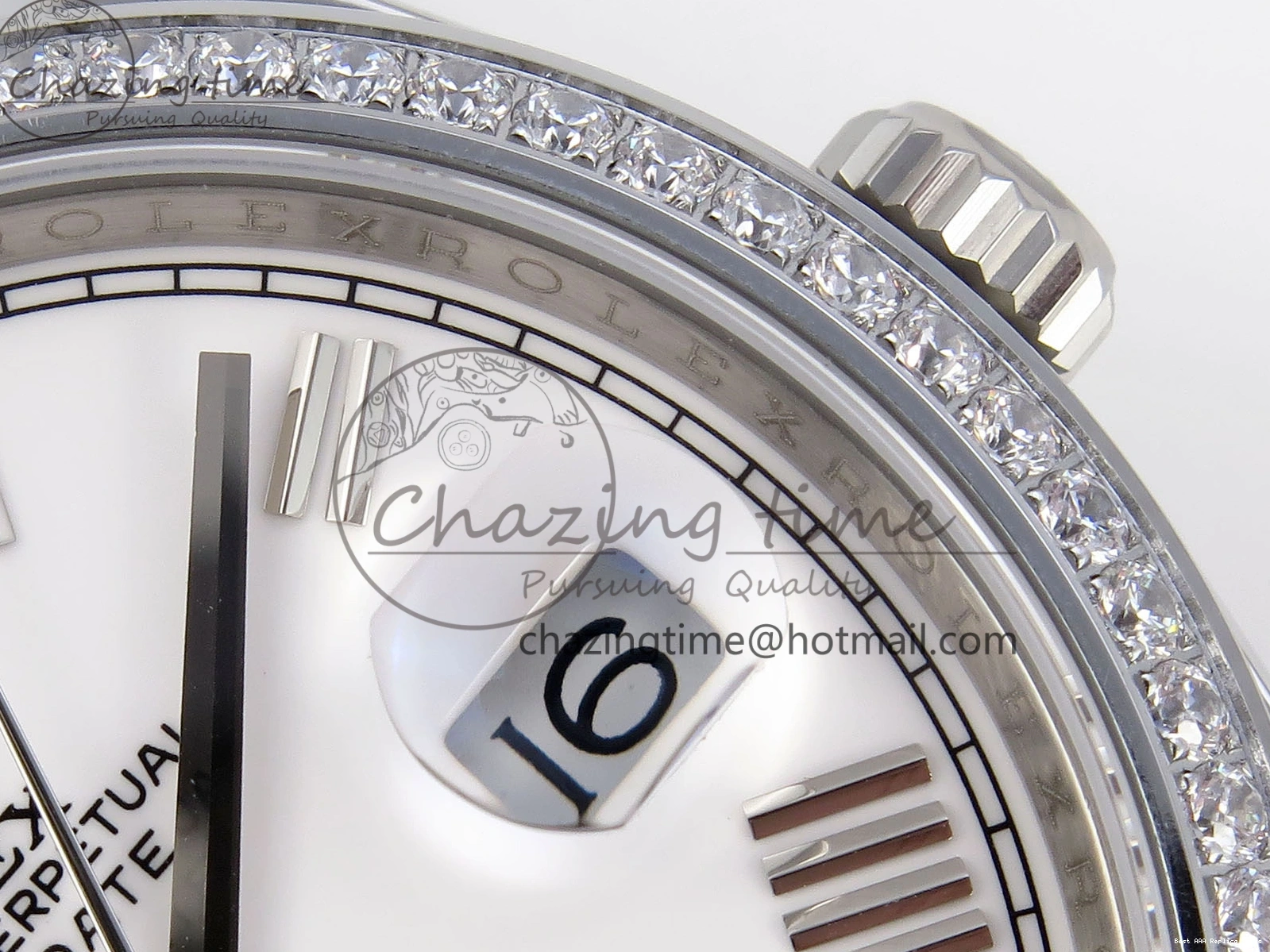 Good Copy Rolex Watches GSF Dial Bezel White Sustainable A 1920 40 SS Roman on Weight DayDate Diamonds Bracelet Gain President 1227